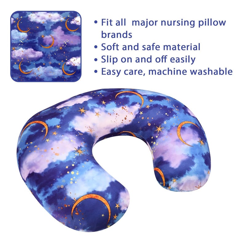 DILIMI Nursing Pillow Cover Stretchy Removable Cover for Breastfeeding Pillows, Ultra Soft Comfortable Slipcover for Baby Girl and Boy, Moon - Image 4